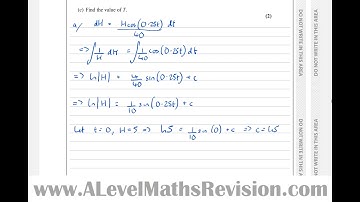Edexcel A Level Maths, June 2018, Paper 1, Q10 (Differential Equations)