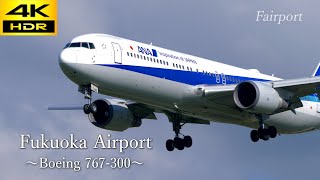 [4K] plane spotting at Fukuoka Airport JAL ANA Boeing 767300 / 福岡空港 ボーイング767300