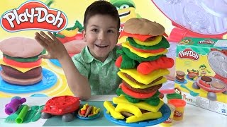 Самый большой гамбургер в мире из Плэй-До DIY / Play-Doh Burger Barbecue SanSanychTV playdough kids