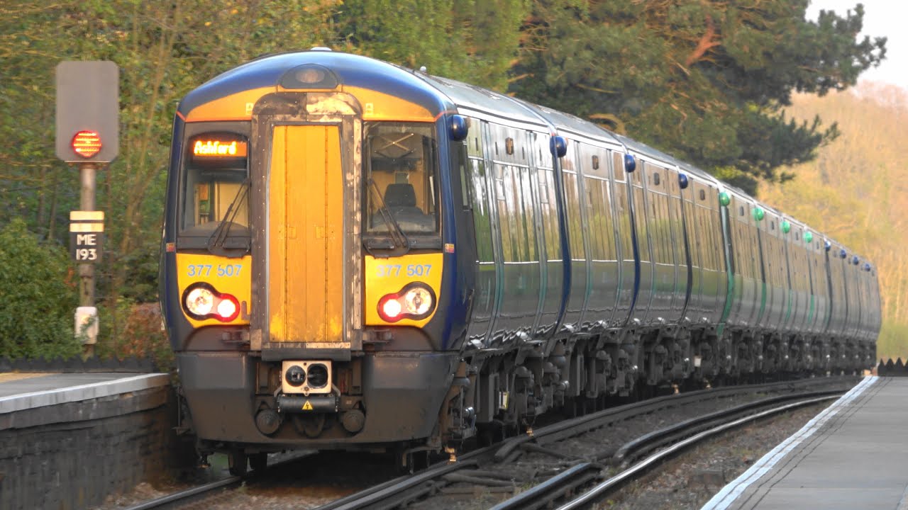 (4K) 12 Car Southeastern 377 on Maidstone East Line 377512 + 377164