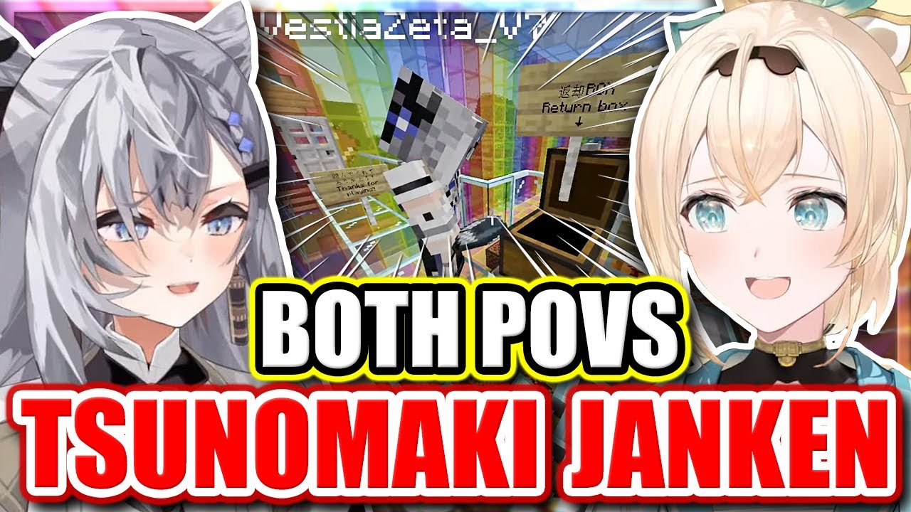 *BOTH POVS* Iroha Tried To Help Zeta Play Tsunomaki Janken - Minecraft 【ENG Sub Hololive】