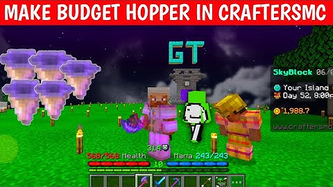 craftersmc skyblock ep 13 | how to make budget hopper in craftersmc | craftersmc hypixel skyblock