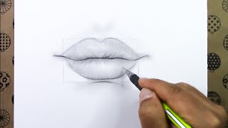 Easy way lip drawing technique