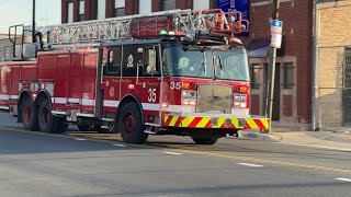 Chicago Fire Dept Truck 35 and Ambulance 52 Responding