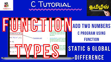 What is Function? What Predefined & User Defined Function? What is Static & Global Variable in Tamil