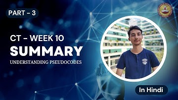 Computational Thinking week 10 Summary (Pseudocode) / IIT Madras Online Bs Degree #iitmadras