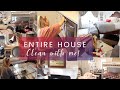 ALL DAY WHOLE HOUSE CLEAN WITH ME, Q&A, HOW TO CLEAN UNDER XMAS DECOR, CLEANING MOTIVATION