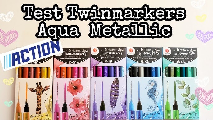 METALLIC TWINMARKERS, Decotime, swatching all the colours