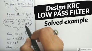 Design of KRC second order Low Pass Filter (unity gain method) | In Hindi | Solved Example