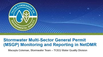 Multi-sector General Permit: Online Reporting for Discharge Monitoring