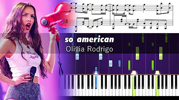 Olivia Rodrigo - so american - Piano Tutorial with Sheet Music