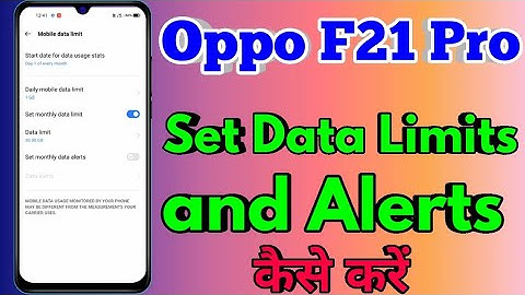 How To Set Data Limit in Oppo F21 Pro | Oppo F21 Pro Me Data Limit Kaise Set Kare
