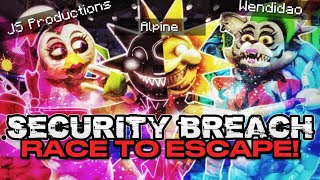 3 PRO FNAF Players *RACE* to ESCAPE THE PIZZAPLEX! - Five Nights at Freddy's Security Breach