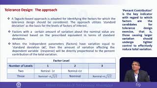 Lecture - 31 : Tolerance Design: Taguchi Robust Engineering #swayamprabha #ch28sp