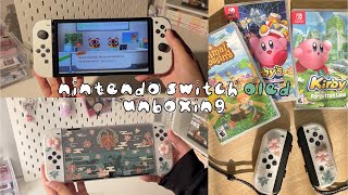 Unboxing Nintendo Switch Oled In 2024 Cute Accessories Playing Acnh Kirby Games 