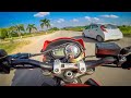 Triumph Street Triple at 215 km/h has a NEAR MISS with a cyclist: Life-saving ABS at work [Video]