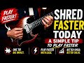 Break any shred guitar run into simple parts and play faster