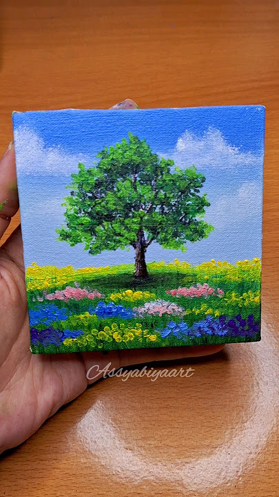 Trying out landscape painting using acrylic paint