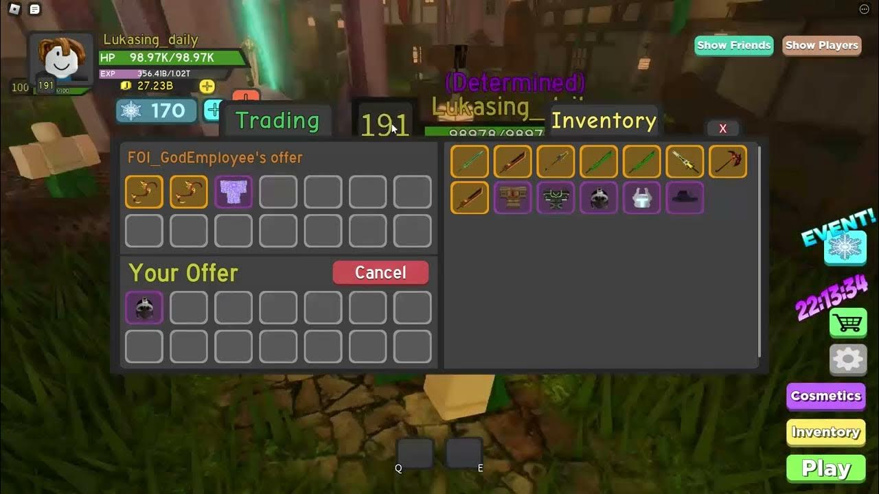 Dungeon Quest god pot trade 27 YouTube
