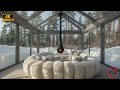 Winter Jazz at the Glass Cabin ☕ Smooth Piano &amp; Fireplace Sounds (No Ads) | Work &amp; Study