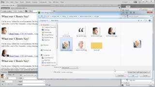 Dreamweaver testimonials slider heading content image link