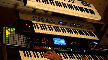 Jamming with Analog Four, Jupiter 80, Korg KingKorg, BK-7m