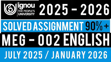 MEG 02 SOLVED ASSIGNMENT 2025-26 | MEG 02 SOLVED ASSIGNMENT 2025-26 IN ENGLISH | MEG 02 ASSIGNMENT