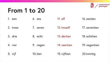 How to count to 20 in Dutch