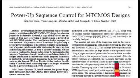 Final Year Projects | Power-Up Sequence Control for MTCMOS Designs