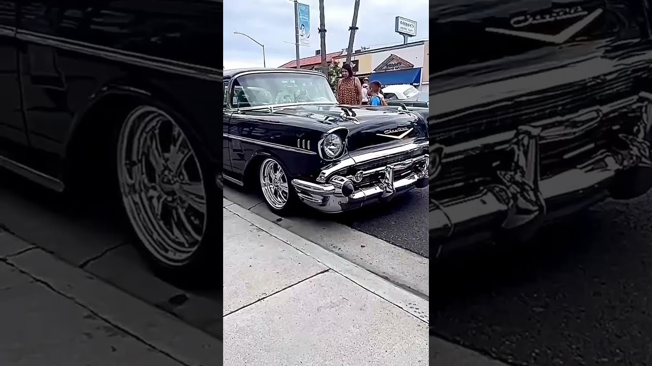 1957 Chevy Bel Air Iconic Classic Car In Action Timeless American Muscle Cars Shorts