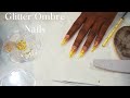 EASY NAIL SET | YELLOW GLITTER OMBRE W/SOFT GEL TIPS