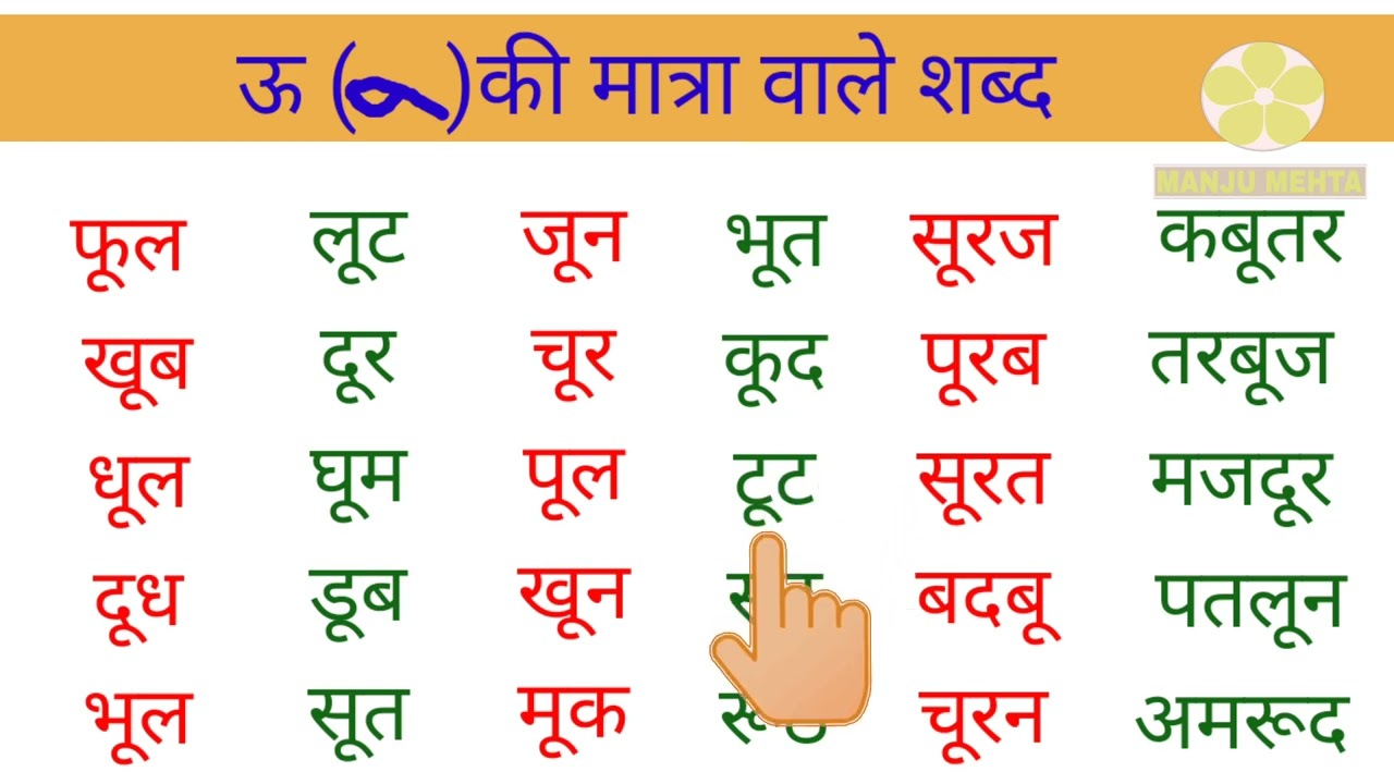 Badi U ki matra wale shabd Divymanju