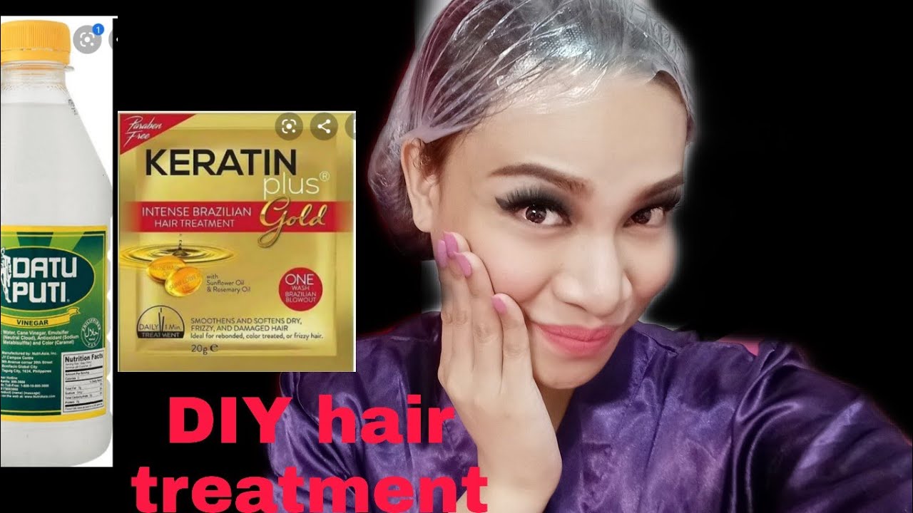 DIY hair treatment at home /keratin or creamsilk conditioner /suka