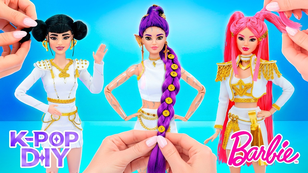 Поделки в стиле Кейпоп Охотниц на Демонов : Превращаем Барби в Руми, Зои и Миру