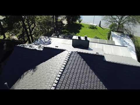 Houston metal roof aerial video 1