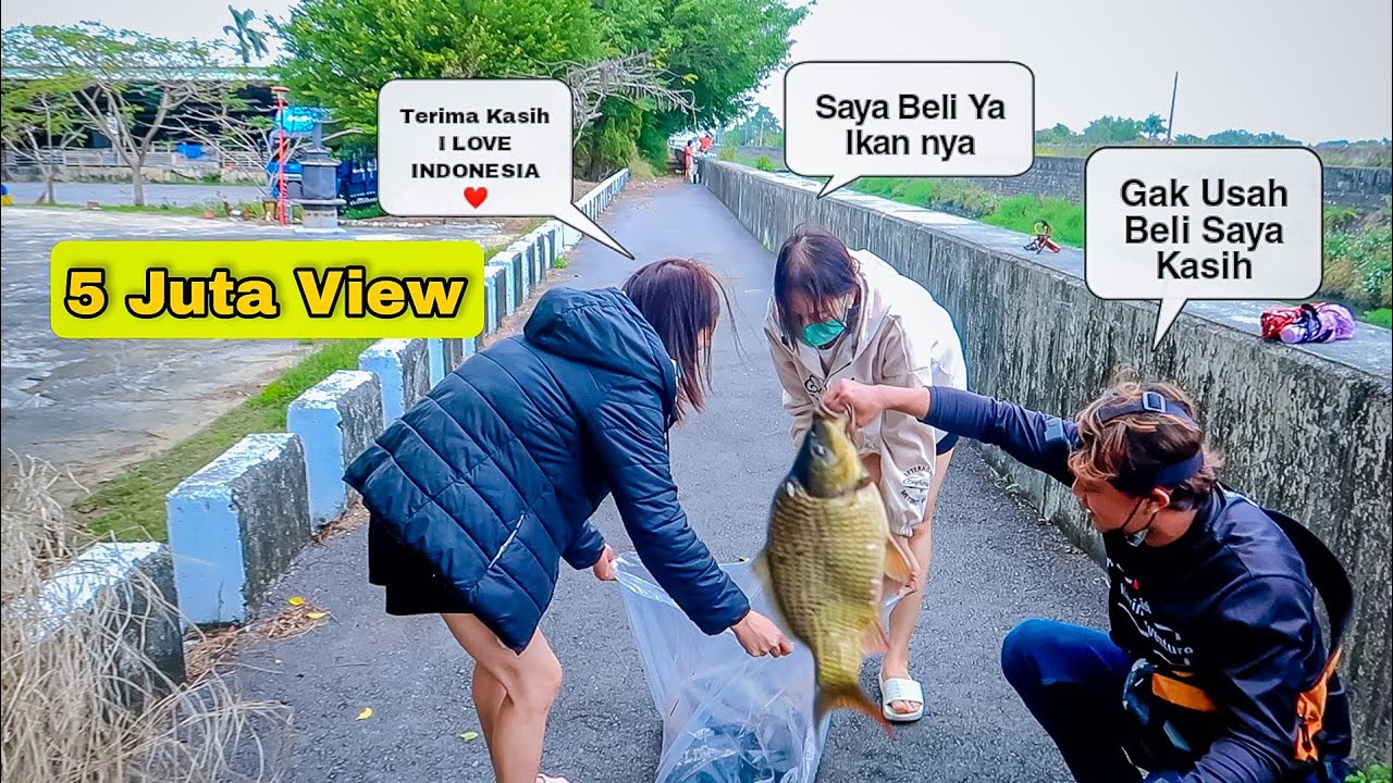 Rejeki Nomplok,,!! Ngetapel  Dapat Ikan Banyak Gadis Vietnam saya kasih ikan besar 