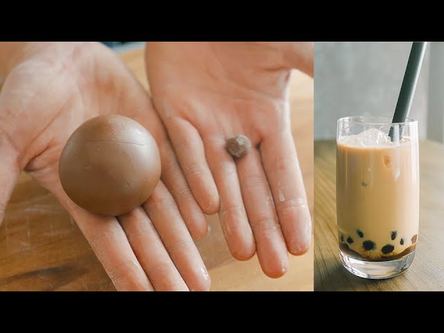 How to Make Bubble(Boba) Tea from Scratch【タピオカ５０倍】粉から作るタピオカミルクティー