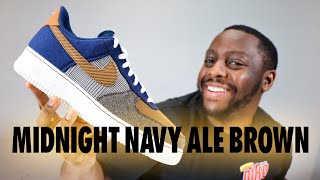 Air Force 1 PRM Midnight Navy Ale Brown On Foot Sneaker Review QuickSchopes 603 Schopes FQ8744 410