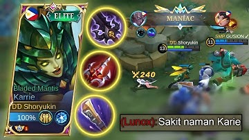 KARRIE NEW BUILD AND EMBLEM TO FAST RANK UP THIS SEASON | KARRIE AND EMBLEM 2024 - MLBB