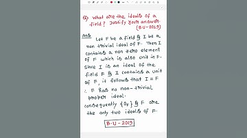 PROBLEM OF RING THEORY BURDWAN UNIVERSITY QUESTION-2019