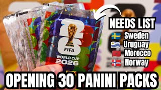 OPENING 30 PANINI FIFA WORLD CUP 2026 STICKER PACKS | 4 STICKERS TO FIND...CAN I COMPLETE MY ALBUM!