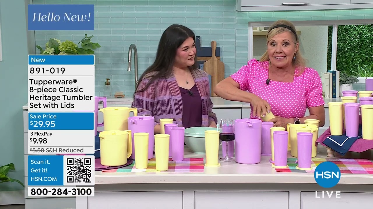 Tupperware 8piece Classic Heritage Tumblers with Lids Set - YouTube