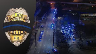50+ Police Vehicles Escort Fallen Officer Jeremy Labonte to Downtown Atlanta Medical Examiner
