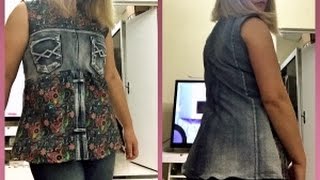 Transforme uma calça jeans em uma bata