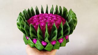 กระทงใบตอง กลีบกาบหูช้าง How to make krathong banana leaf loykrathong