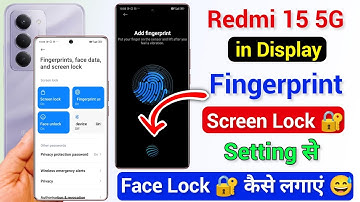 Redmi 15 in Display Fingerprint Screen Lock Kaise Lagaye | Redmi 15 Display Fingerprint Lock Setting