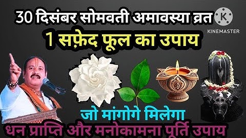 30 दिसंबर पौषमास सोमवती अमावस्या के दिन 1 सफेद फूल वाला उपाय जरूर करे।#upay