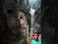 Extreme Bridge Between Steep Mountains🌄 #mountains #bridge #extreme #shorts