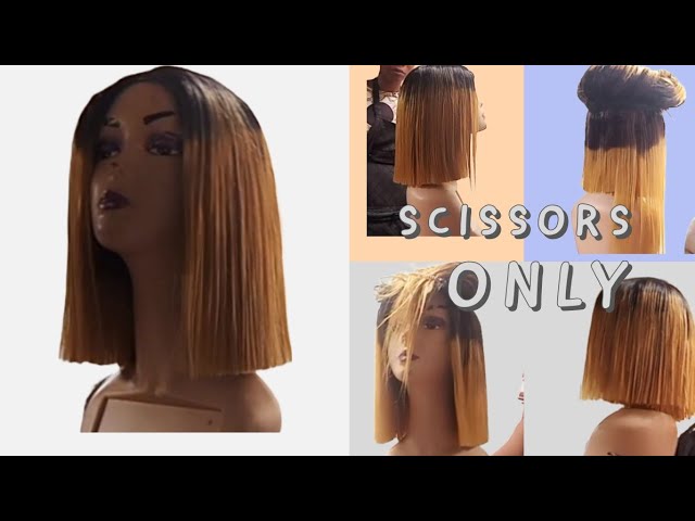 HOW TO ARRANGE AND CUT BLUNT BOB WIG USING SCISSORS ✂️ ONLY/Beginners  friendly 💕💕💕 