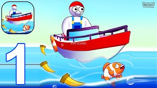 Fish Blade 3D - Gameplay Part 1 Stickman Idle Fish Ocean Boat (iOS, Android Gameplay)